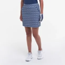 EP NEW YORK EPNY Ladies 19" Ribbon Lattice Print Skort Inky Multi