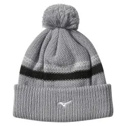 Mizuno Breath Thermo Pom Pom Beanies Grey
