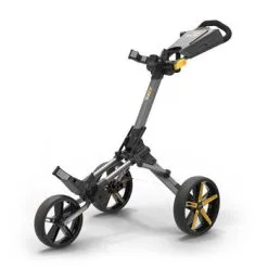 POWAKADDY 2022 MICRA PUSH CART-GUN METAL/YELLOW TRIM