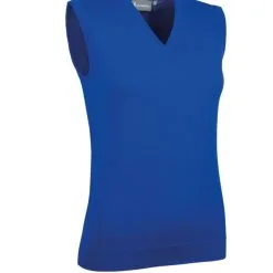 Glenmuir Ladies V Neck Cotton Golf Slipover Ascot Blue ASTRID