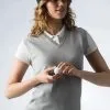 Glenmuir Ladies V Neck Cotton Golf Slipover Light Grey Marl ASTRID