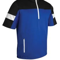 Sunderland Gents Cortina Zip Neck Colour Block ½ Sleeve WindShirt Electric Blue/Black/White