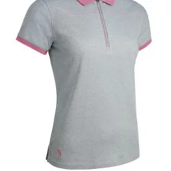 Glenmuir Ladies Nadia Polo Shirt Light Grey Marl/Sorbet