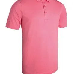 Glenmuir SILLOTH Men's Tailored Collar Performance Golf Shirt Sorbet Marl
