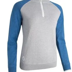 Glenmuir ZONDA Ladies Zip Neck Lightweight Lined Cotton Golf Sweater