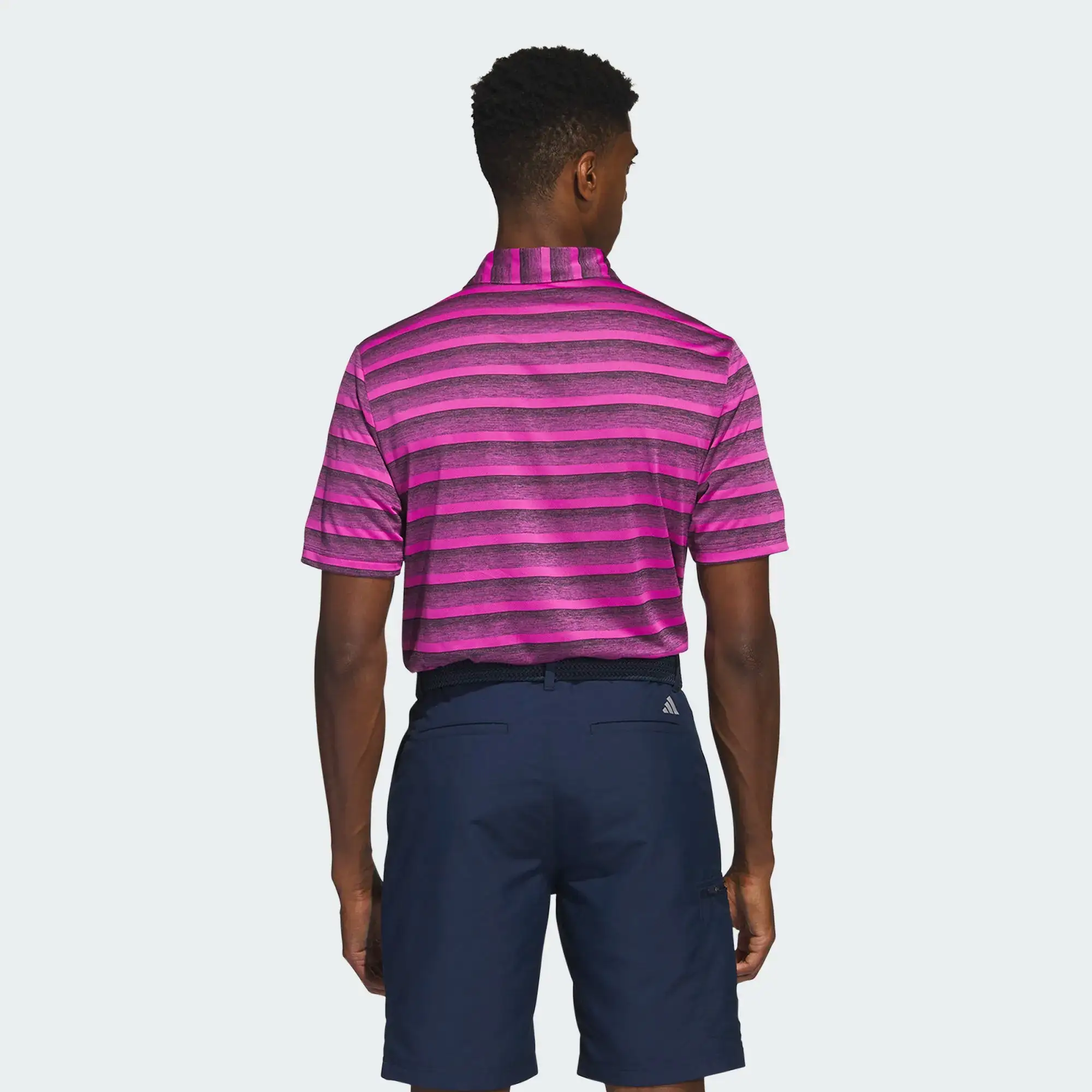 Adidas Golf 2-Colour Stripe Shirt Black/Lucid Fuchsia 5 Adidas Golf 2-Colour Stripe Shirt Black/Lucid Fuchsia - Image 3