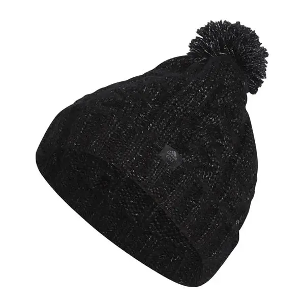 Adidas Ladies Pom Beanie Power Black 3 Adidas Ladies Pom Beanie Power Black