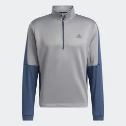 Adidas Gents Colour Block Quarter Zip Grey/Crew Navy - SS22