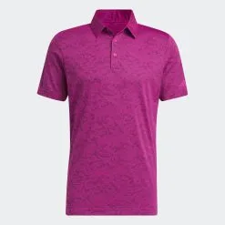 Adidas Golf Textured Jacquard Shirt Lucid Fuschia