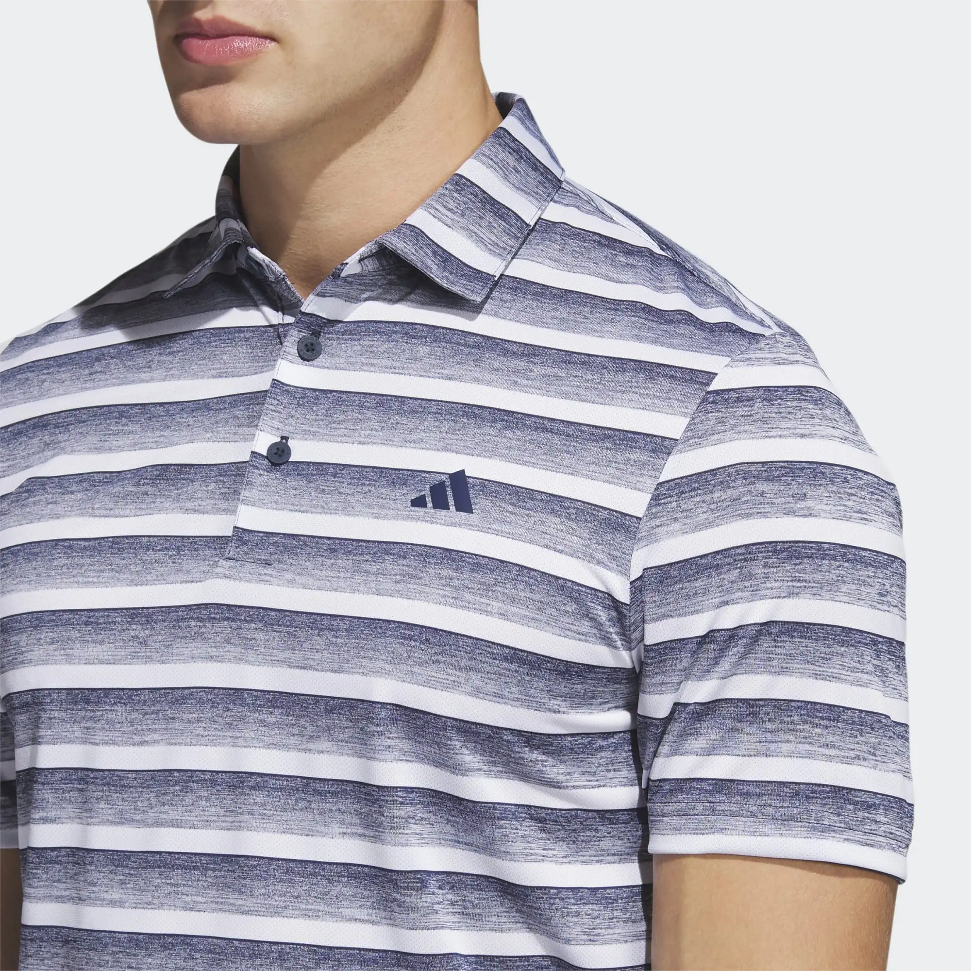 Adidas Golf 2-Colour Stripe Shirt Collegiate Navy/White 5 Adidas Golf 2-Colour Stripe Shirt Collegiate Navy/White - Image 3