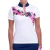 EP NEW YORK EPNY Ladies Zip Mock Floral Polo Shirt White Multi -Clubs Cheap Store P 5035NJCEPNYSHIRTWHITEMULTI113LADIES L