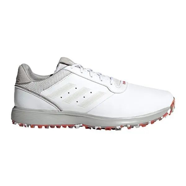Adidas Gents S2G Spike Less Leather Shoes White - Grey - Red 3 Adidas Gents S2G Spike Less Leather Shoes White - Grey - Red