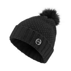 Ping Ladies Rosario Textured Knit Bobble Hat Black