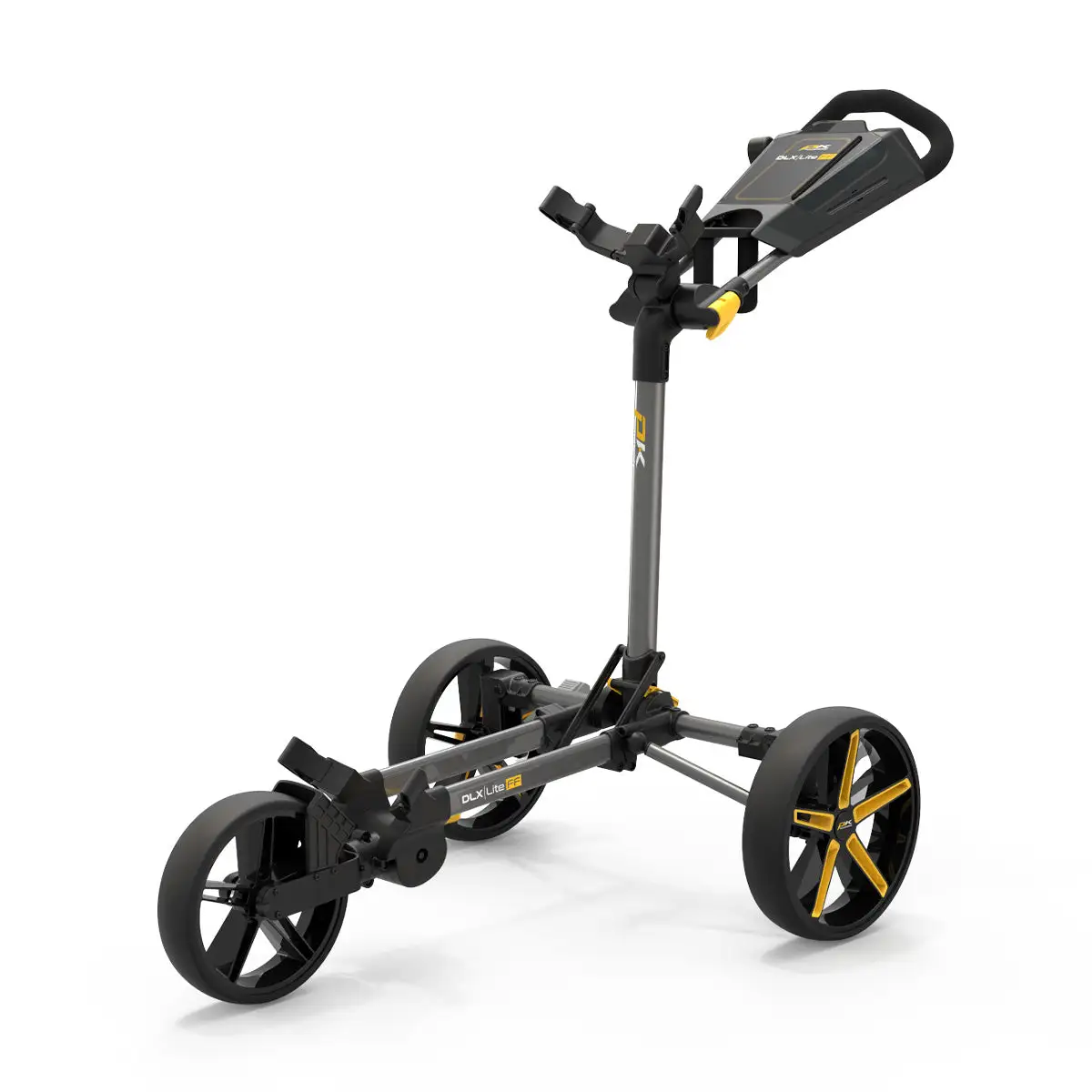 PowaKaddy 2022 DXL Lite Fast Fold Push Cart Yellow Trim