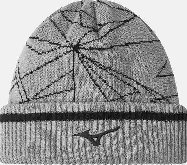 MIZUNO BREATH THERMO GRAPHIC BEANIE GREY 3 MIZUNO BREATH THERMO GRAPHIC BEANIE GREY