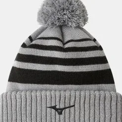 MIZUNO BREATH THERMO POM POM BEANIE GREY