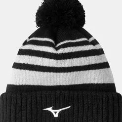MIZUNO BREATH THERMO POM POM BEANIE BLACK