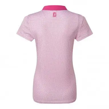 Footjoy Ladies MicroDot Golf Polo Shirt - Pink 4 Footjoy Ladies MicroDot Golf Polo Shirt - Pink - Image 2