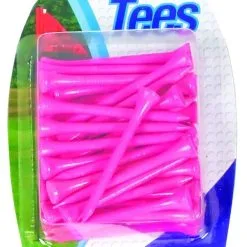 Longridge 69mm (40pcs) Pink Neon Wooden Tees